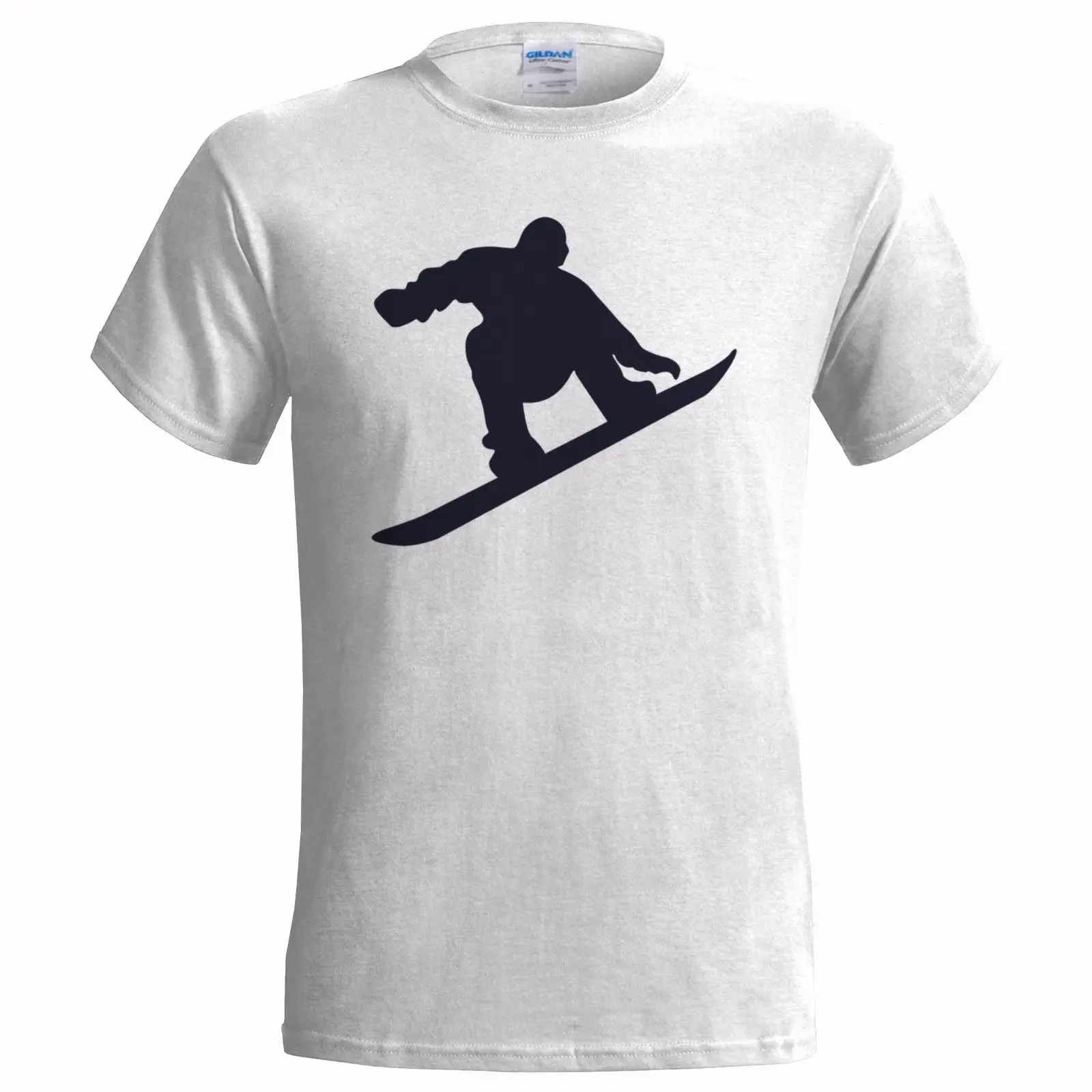 SNOWBOARDER SILHOUETTE MENS T SHIRT SNOW WINTER SKI SNOWBOARD SNOWBOARDING BOARD Cartoon T Shirt