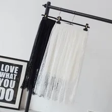 Осенняя юбка-пачка с средней талией, белый кружевной пэчворк, Женская длинная юбка Saias, комплект пуловер+ кожаная юбка Юбка Femme MZ1809