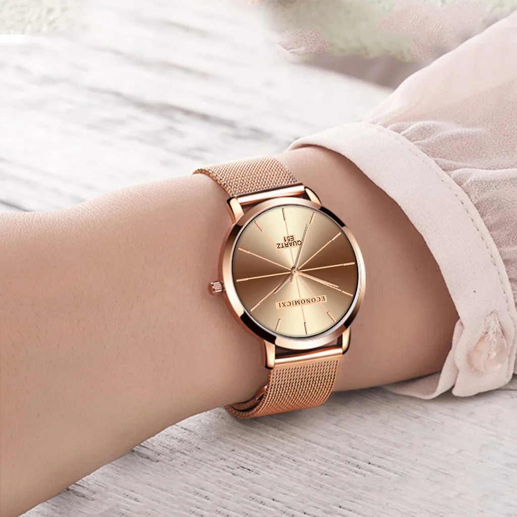 Женские часы reloj mujer rectangulo Модные женские сетчатые уникальные простые