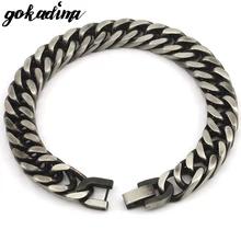 GOKADIMA, стиль, антикварная отделка, браслет-цепочка из нержавеющей стали, мужские ювелирные изделия, вечерние, рождественский подарок