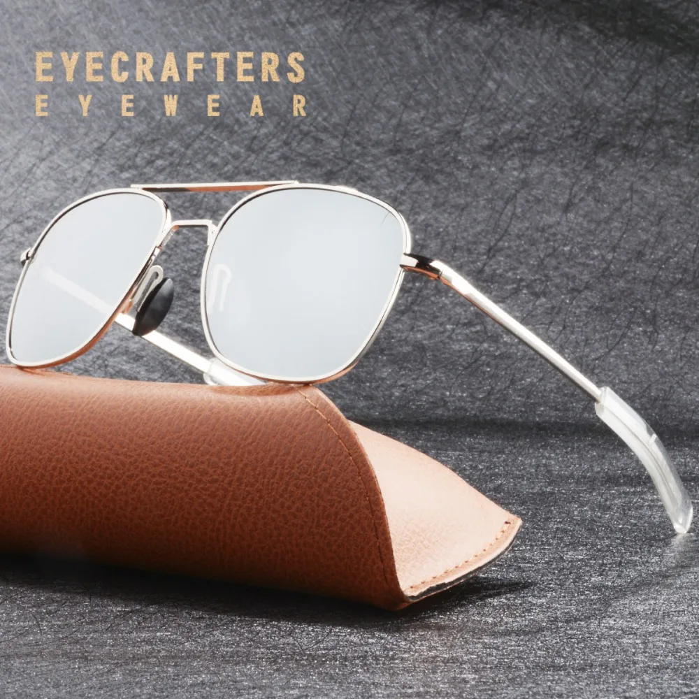 Брендовые дизайнерские поляризованные солнцезащитные очки, мужские солнцезащитные очки пилота в стиле милитари, зеркальные очки для вождения