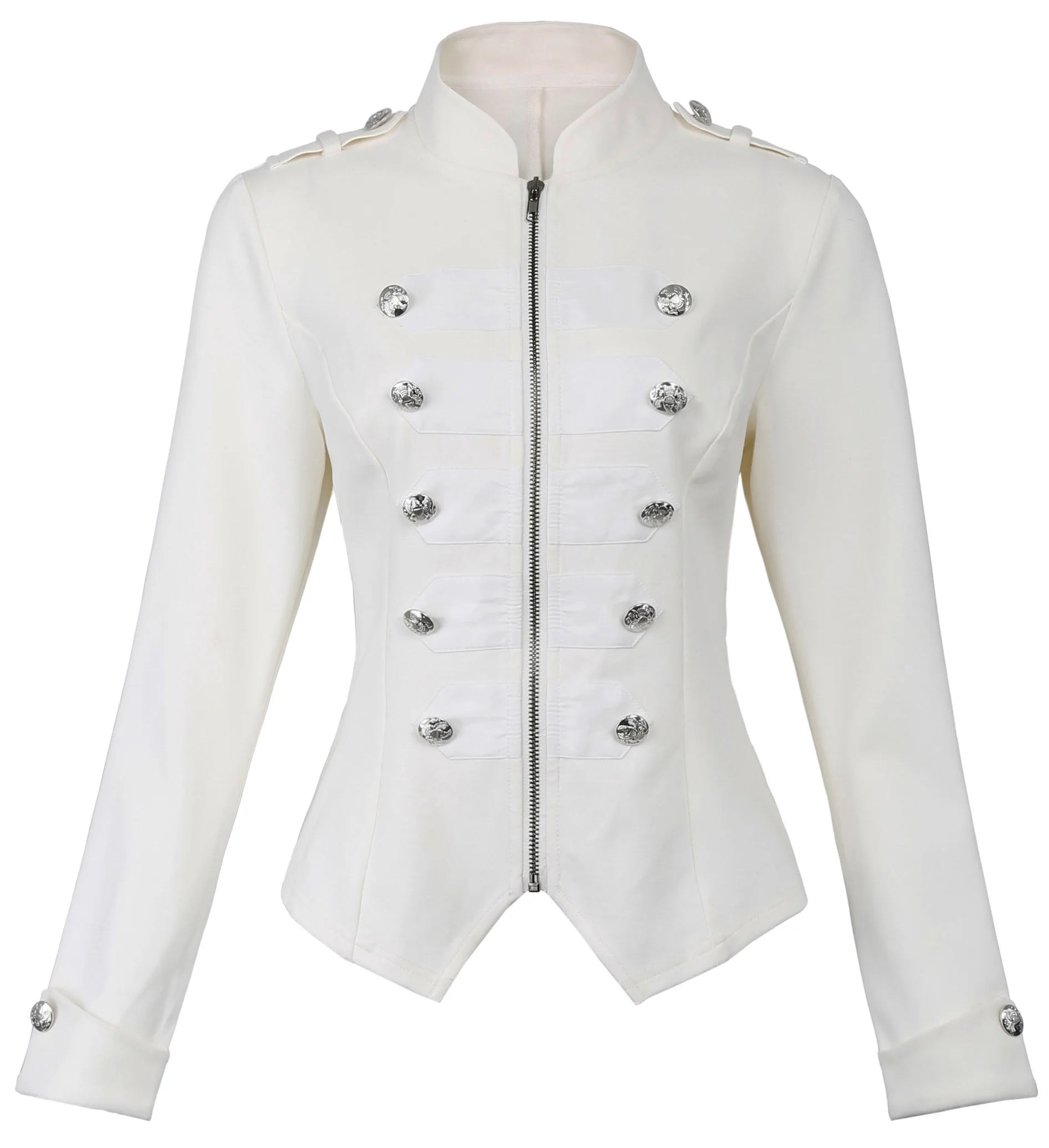 Женское пальто-бомбер в стиле стимпанк, Готическая осенняя куртка на пуговицах и молнии спереди в стиле милитари, однотонная теплая тонкая крутая верхняя одежда в стиле ретро, женская верхняя одежда