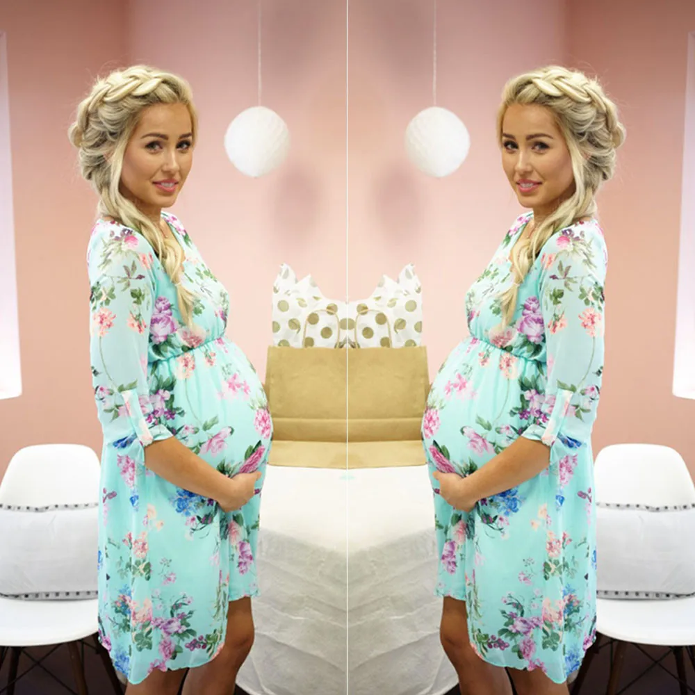 MUQGEW платья для фотосессии беременных женщин кормящих ночная рубашка беременность цветочный принт платье одежда# y2