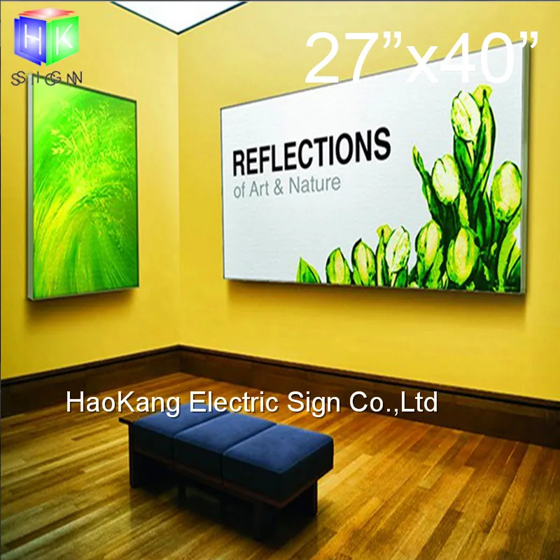 27"X40" wall mounted led backlit movie poster frame advertising display
