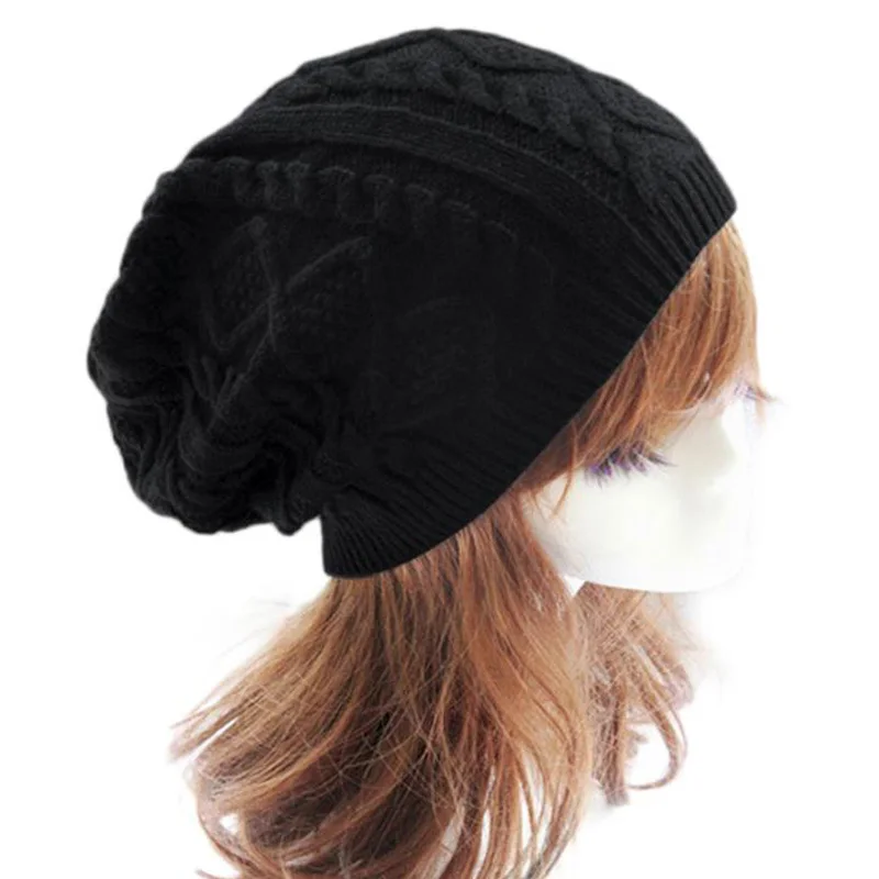 Теплые зимние шапки для женщин, вязанная Шерстяная Шапка-бини, шапка для зимы, теплая шапка, женские шапки Gorros, шапка pelli Invernali - Цвет: Black