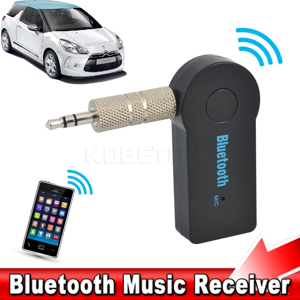  NEW Wireless Bluetooth Car Kit AUX Audio Music Receiver Adapter Streaming Car A2DP Handsfree with Mic for Phone MP3 3.5mm 