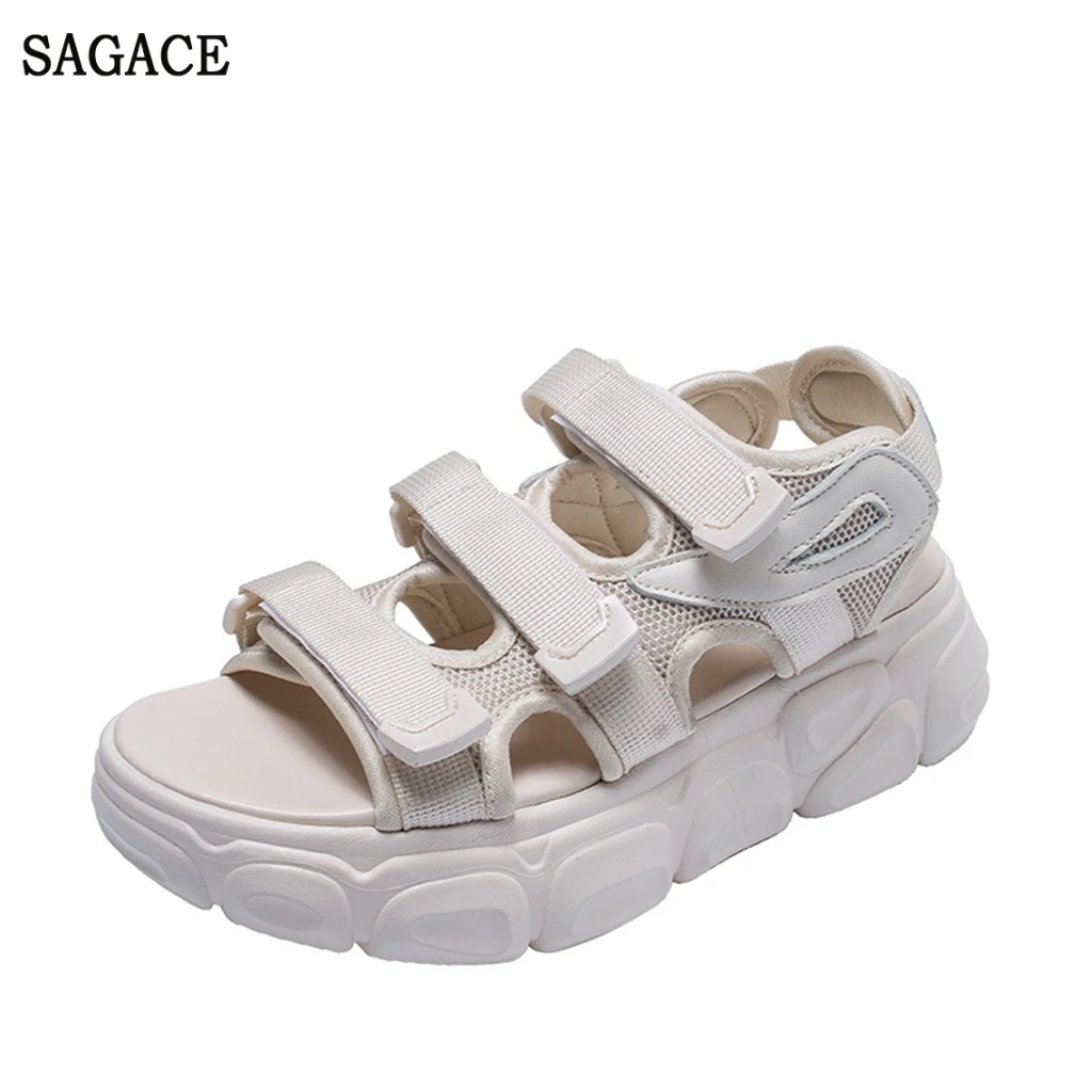 

SAGACE Summer Women Ladies Sport Neutral Open Toe Solid Casual Platforms Sandals Sexy High Quality Outsid Ladies Shoes