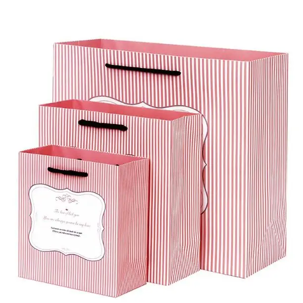 20 8 20cm 10pcs Elegant Pink Paper Gift Bag Medium Size 20 8 20cm 10pcs Elegant Pink Paper Gift Bag Medium Size Wedding With Handle Ping Ba Festival Bags In Wring