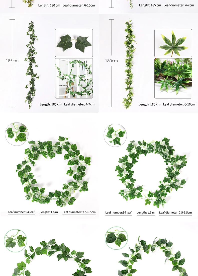 Зеленый виноград зеленый завод искусственные растения лист сад поддельные ветки Сад Свадебные украшения лоза