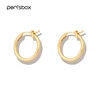 Peri'sBox Steampunk Gold Sliver Plated Round Hoop Earrings Statement Small Big Earrings Hoops Minimalist Earrings 13mm 18mm 25mm ► Photo 1/6