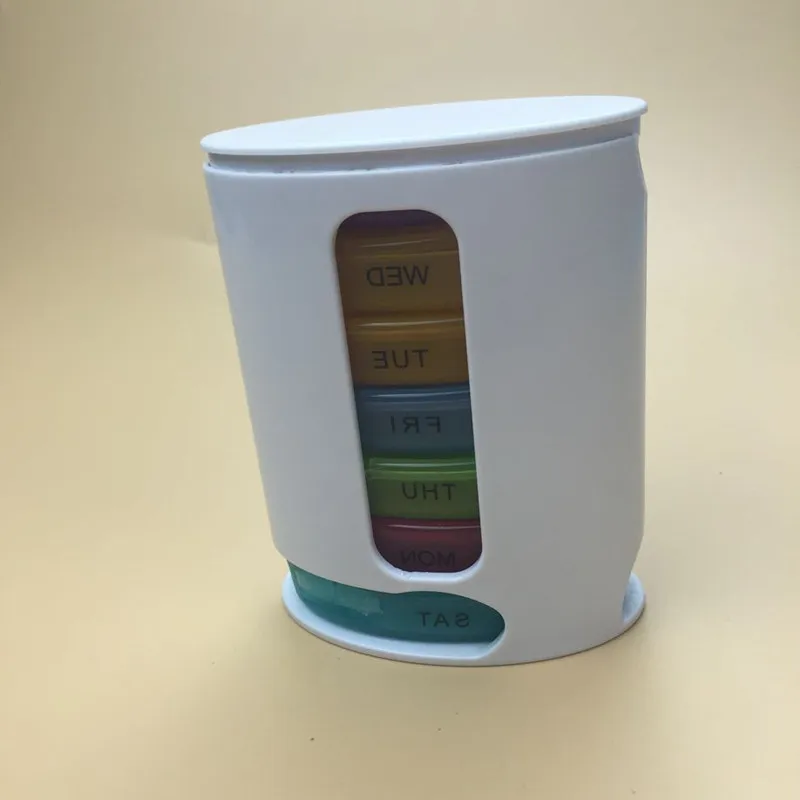 7 Layer Weekly Pill Box 7 Days Travel Portable Pill Case Mini Vitamin Box 4 Grid Drug Storage Medicine Container Tablet Splitter