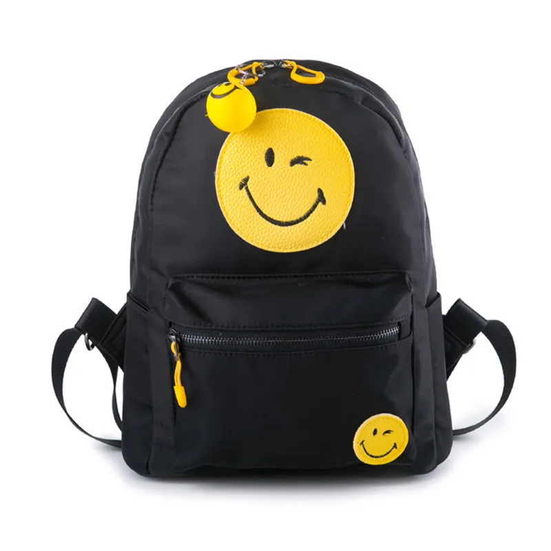 New schoolbag for Teenager Girls Women Backpack Casual female Zipper shoulder Bags with simle face travel