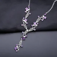 GEM'S BALLET 6.39Ct Natural Amethyst Bridal Necklace 925 Sterling Silver Gemstone Wedding Necklace For Women Fine Jewelry - Image 3