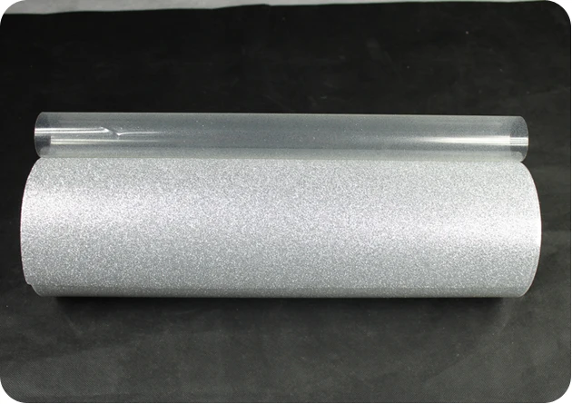 

19.69 inch Width Glitter Heat Transfer Vinyl Silver heat transfer glitter film hot fix t-shirt vinyl,korean quality, 50cmx100cm
