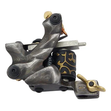 

5Pcs/lot Professional Damascus Tattoo Machine 10 Wrap Coils Iron Cast Frame Custom Tattoo Gun For Liner Shader DTM-6040-Q12