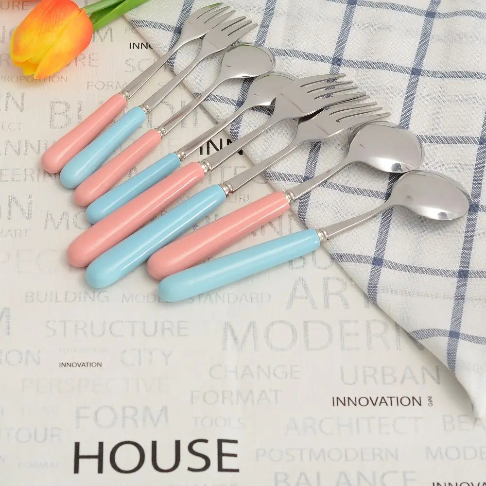 

Ceramic Handle Stainless Steel Fork Tea Coffee Ice Cream Cutlery Xmas Gift