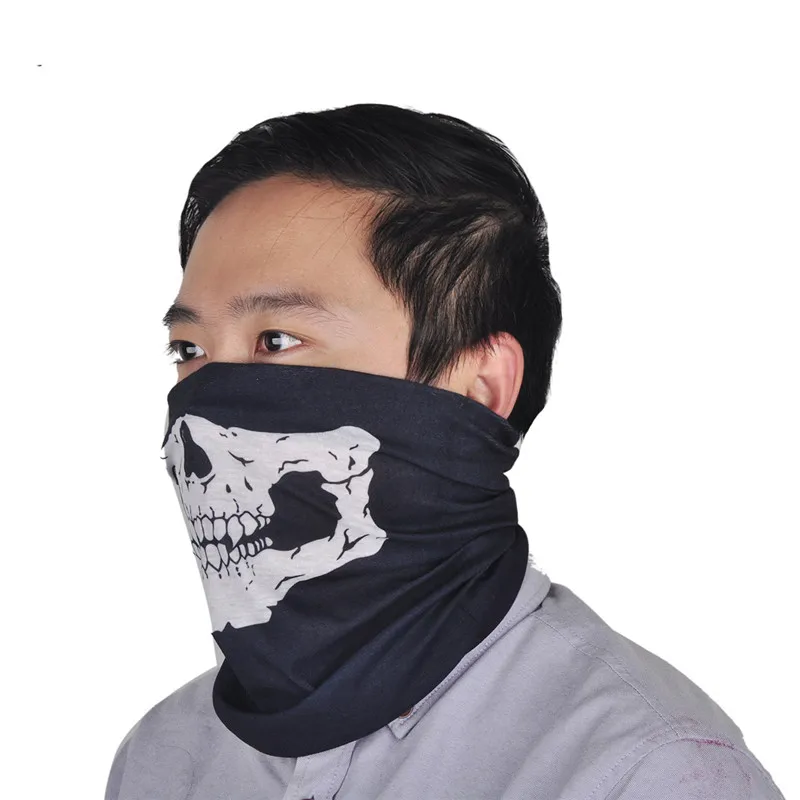 

Halloween black face Skull mask costume half facial face blackhead cosplay party scary Ghost Cycling Scarf Skeleton Caps masks