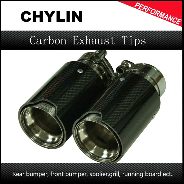 

One Pair 2.5inch(63mm) 3.5inch(89mm) Carbon Fiber Car Exhaust Tips Muffler Pipe M Logo for BMW M3 M4 M5 M6 F34 F07