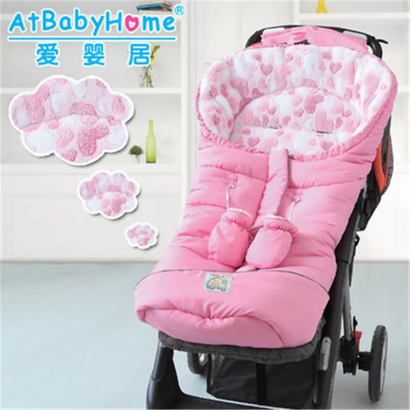 

Russian Winter Baby Sleeping Bag Thickened baby stroller sleeping sack cart foot cover seat sleepsack blanket Footmuff gloves