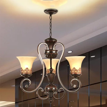 

Classic luxurious iron carved pendant lights 3 cups. Royal style suspension lamp bedroom balcony aisle porch art deco droplights