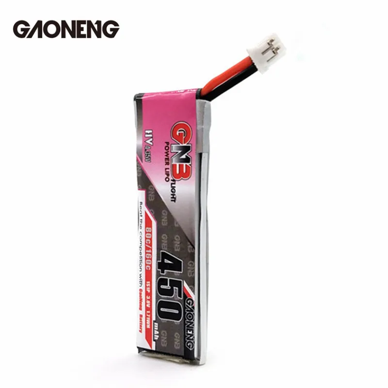 GAONENG GNB 4,35 V 450 mAh 1 S 80C HV Батарея PH2.0 штекер белый штекер для Eachine E010 M80S Tiny7 модели RC Quadcopter вертолет Часть