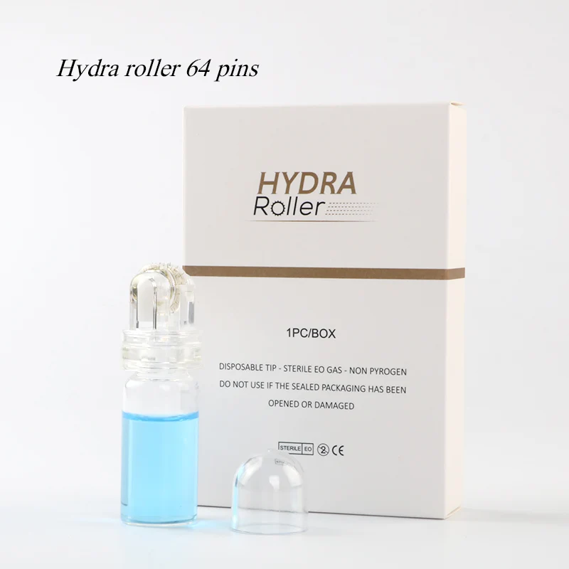 Новые титановые иглы Hydra roller, игла Hydra Roller, 64 золотых наконечника, Антивозрастная игла для ухода за кожей с гиалуроновой кислотой