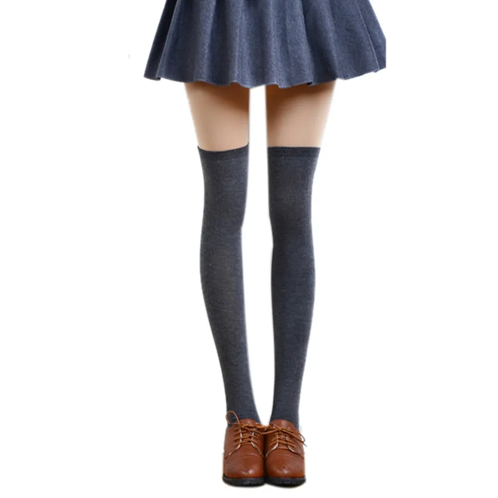

High Knee Socks Women's Thigh High Black Stockings Over Knee Stockings For Girls Ladies Long Stocking 2 Color #YL5