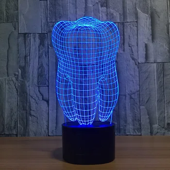 

3D Tooth Teeth LED USB Lamp RGB 3D Night Light Colorful Kids Toys Bedroom Atmosphere Desk Table Lamp As Gift Home Decor