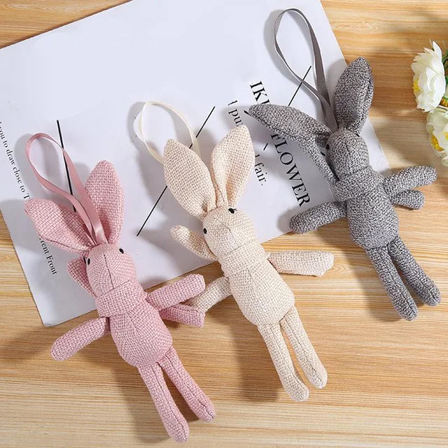 10Pcs/Lot Kawaii Plush Keychains Toys Soft Plush Keychain 19cm Rabbit