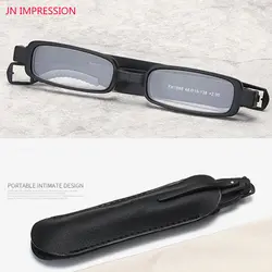 JN впечатление дизайнер складные очки для чтения вращаться на 360 градусов TR90 Frame Для мужчин Для женщин ретро очки для чтения 1,0 1,5 2,0 2,5