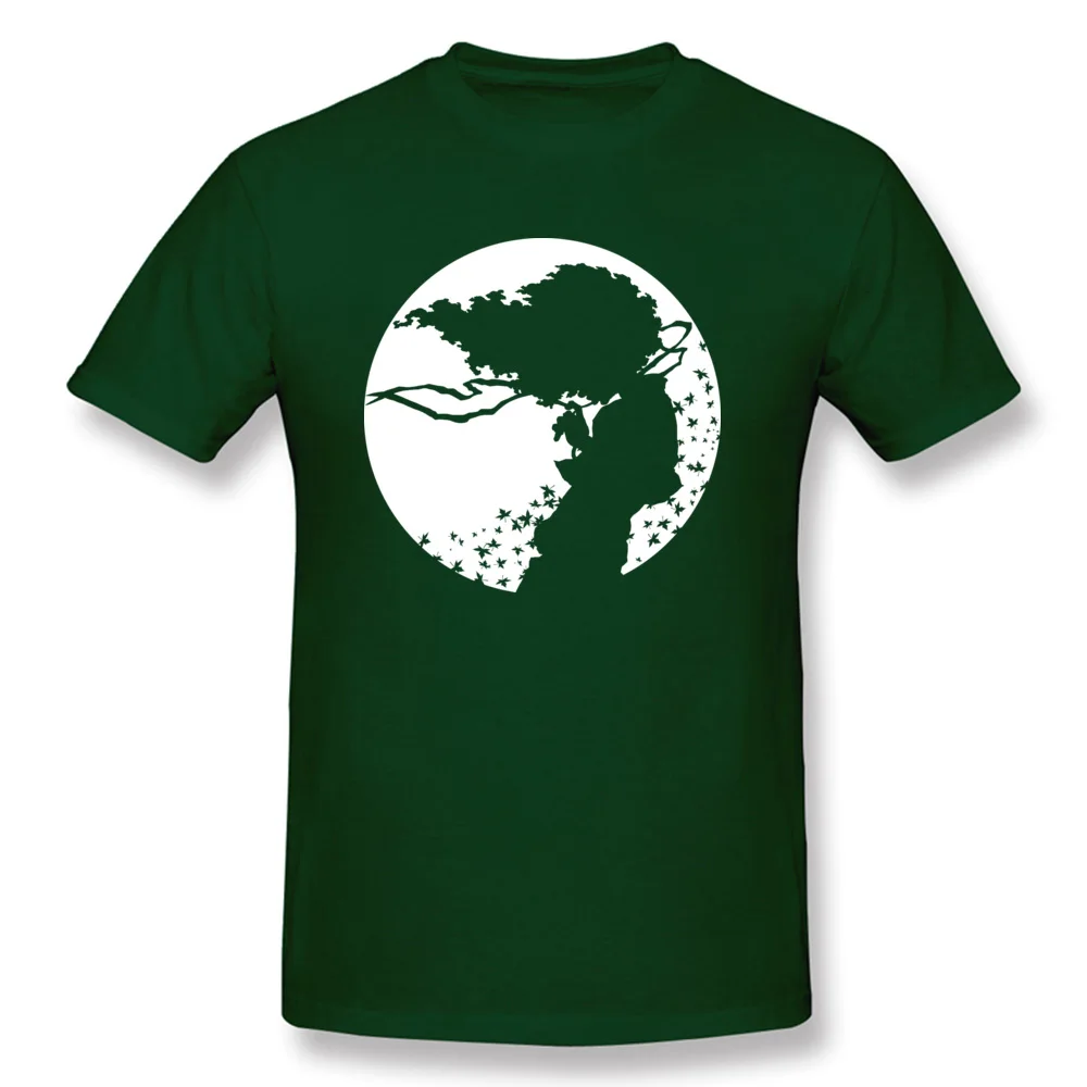 

Dark Green Men's T-Shirt Afro Samurai Shadow T Shirt Cotton Round Neck Short Sleeve Design T-shirts Summer/Autumn Tee Tops