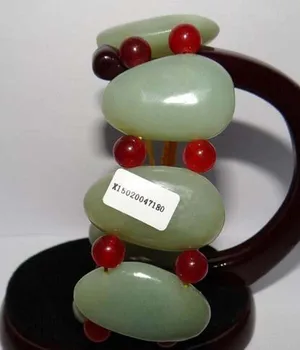 

China Certified Nature Nephrite Hetian Green Large Beads Bracelets