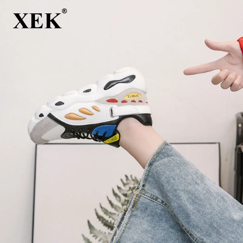 Женские кроссовки на платформе XEK разноцветные спортивные туфли повседневные с