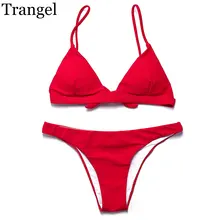 Trangel bikini 2018 women swimsuit bikini set solid color bikinis sexy brazilian bikini low waist swimwear women swimsuits EG017