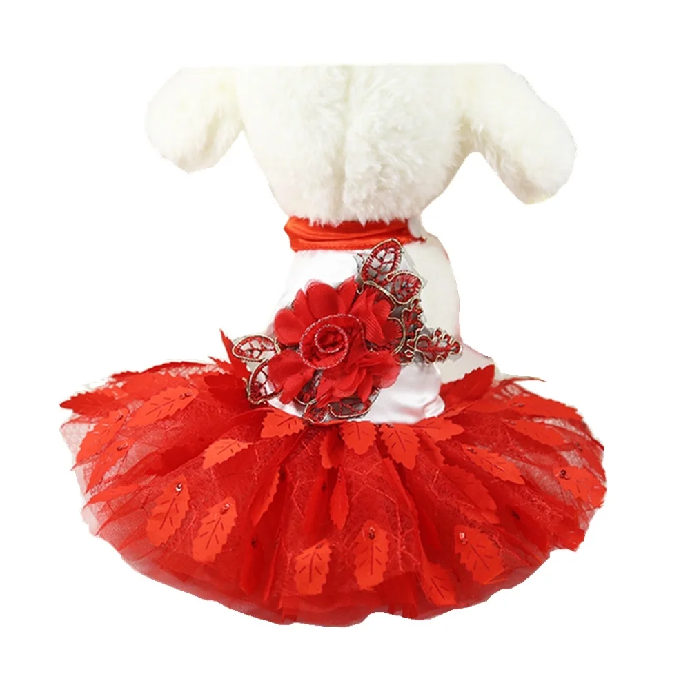Dog Clothing Doggies Princess Party Dress Skirt Harness Vest Tennis