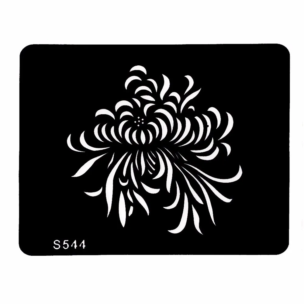 1 Piece Small Indian Henna Tattoo Stencil Chrysanthemum Flower Pattern Design DIY Body Art Airbrush Painting Tattoo Stencil S544
