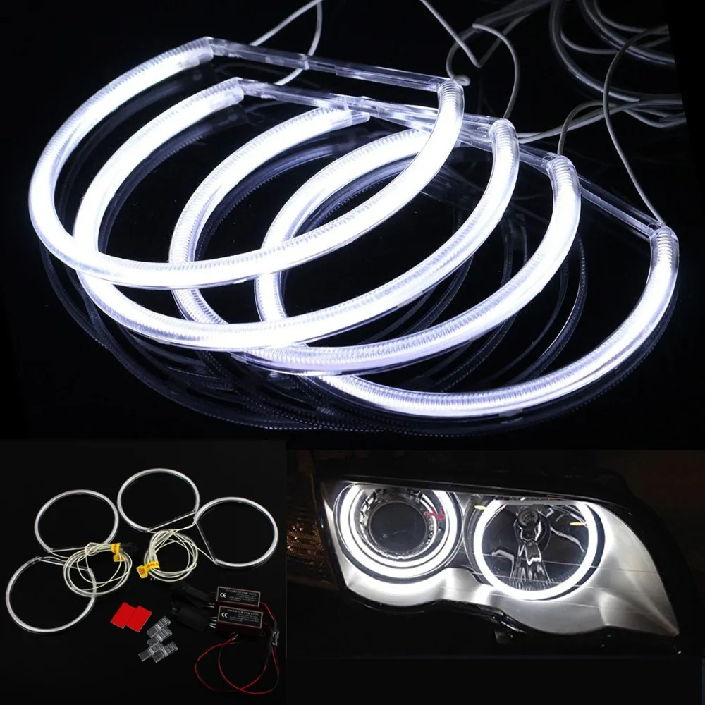 

Niscarda Angel Eyes Light For BMW E36 E38 E39 E46 White Car LED CCFL Halo Rings Headlight Auto DRL 4x 131mm Lamp Kit