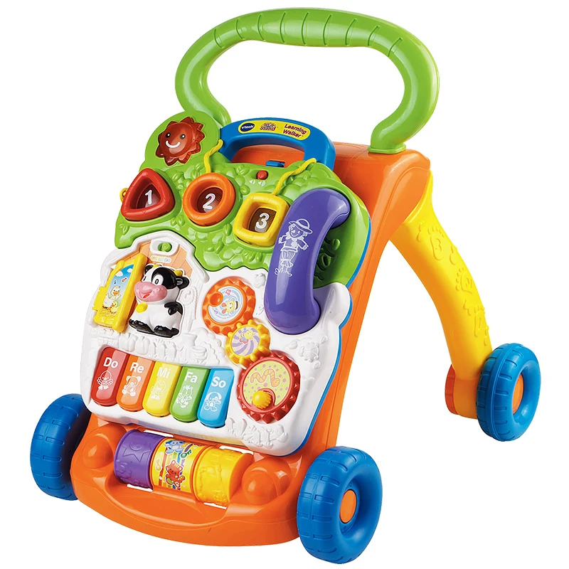 VTECH O Baby Walker Toys Multifuctional малыш тележка сидя-к-стойке ABS музыкальные ходунки с регулируемым винтом для малышей