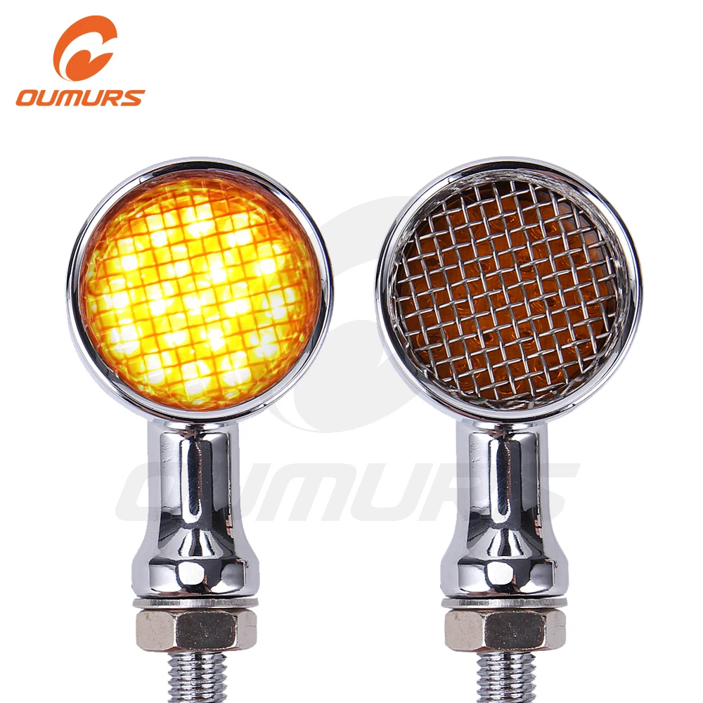 

OUMURS Motorcycle Bullet Turn Signal Light Brake Driving Tail Indicator 20 LED For Honda Harley Bobber Amber Lights Universal