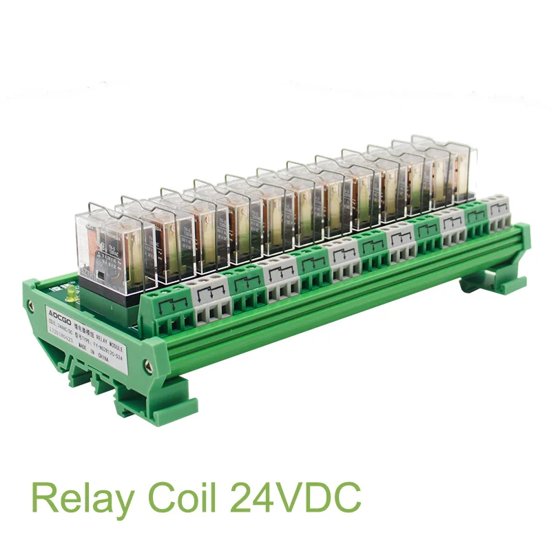 

12 Channel 1 SPDT DIN Rail Mount OMRON G2R 24V DC/AC Interface Relay Module