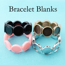 10 pcs- 20MM Bracelet Setting, Stretchy Blank Bracelet, Round Bracelet Setting, Handmade Bracelet Bezel, Charm Bracelet Blank