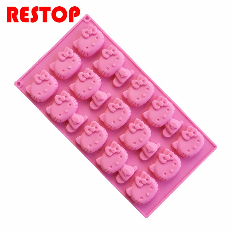 15 grid Hello Kitty mold silicone chocolate mould confeitaria fondant