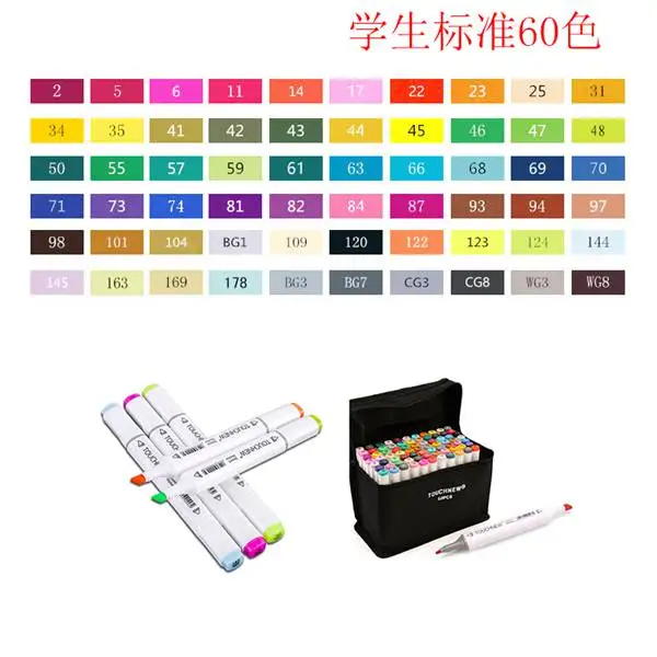 

Touchnew 60/80 Colors sketch markers Dual Head Professional Art markers Set For Office school supplies