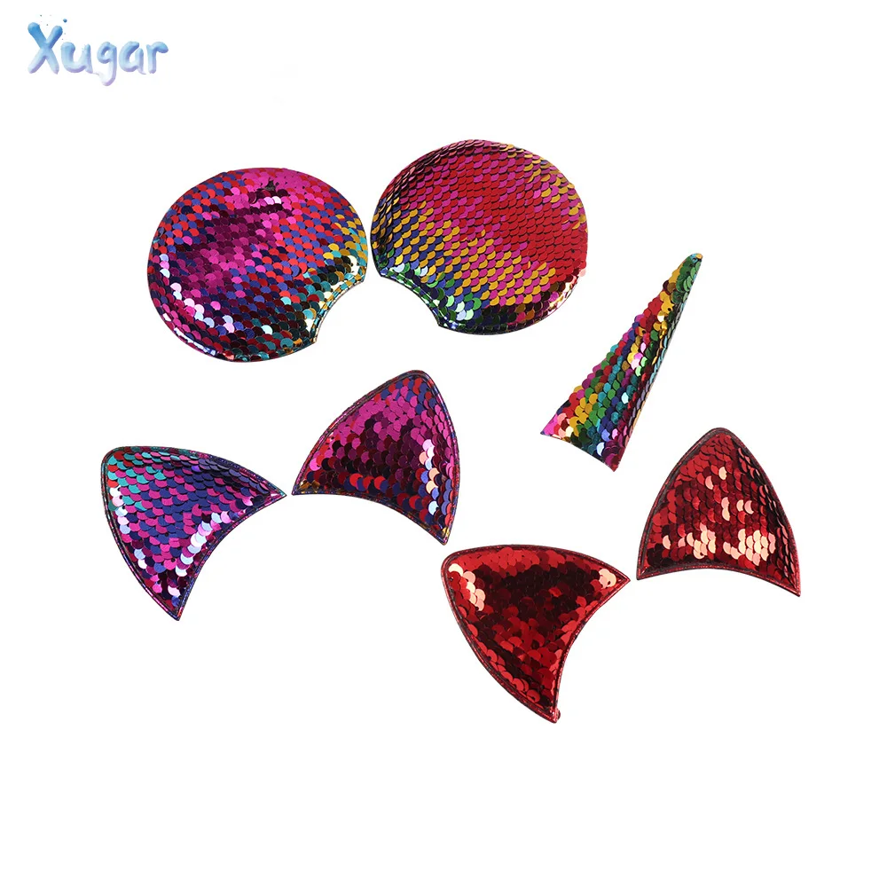 

Xugar 10pcs/bag Sequin Decoration Patchwork Apparel Sewing Materials Patchwork DIY Hairbows Accessories Wedding Party Decoration