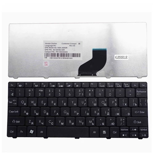 GZEELE RU новая клавиатура для ноутбука acer eMachines 350 355 EM350 EM355 D271 замена клавиатуры RU - Цвет: Черный