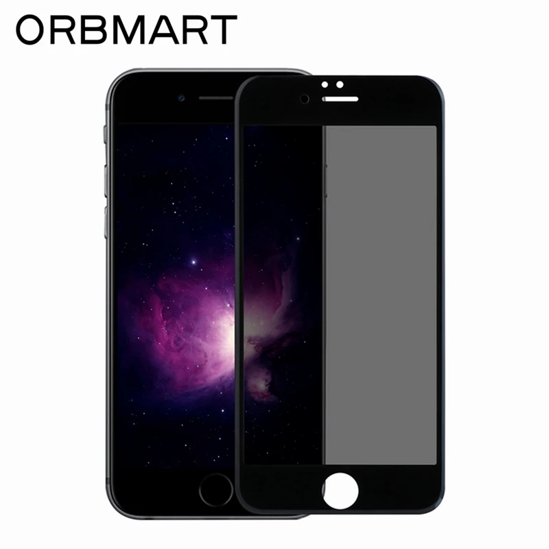 Koop ORBMART 9 H 3D Gebogen Full Size Gehard Glas Screen Protector Anti peep Privacy Screen Film Voor iPhone 7 7 Plus