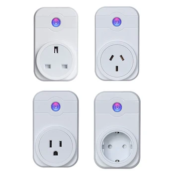 

AU/US/EU/UK Plug Smart Wifi Plug LED Light Display Max250V Google Home Accept Alexa Control Smart Socket Drop Shipping