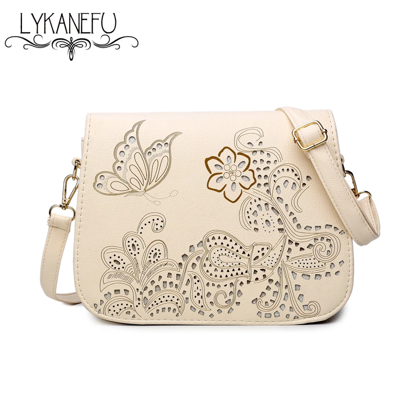 2017 New Hollow Out Saddle Women Bag Ladies Leather PU Purse Handbag