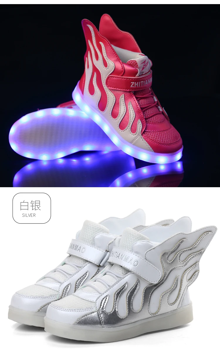 Новинка 2018 года; Лидер продаж; розовая детская обувь для мальчиков и девочек; Модный светодиодный светильник; Светящиеся кроссовки с