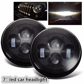 

2pcs 7'' LED Headlight Front Driving Running Light For Wrangler JK TJ LJ H4 12V Hi-lo Beam Headlamp Car Styling Head Light